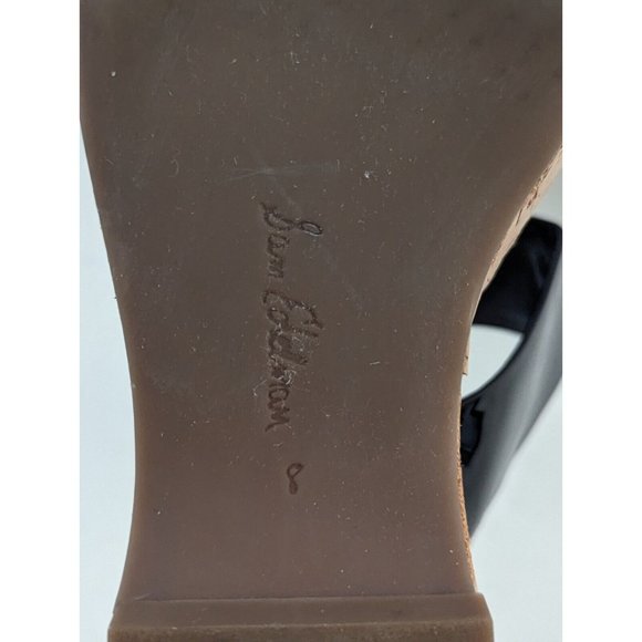 Sam Edelman Yardlie Black Patent Leather Wedge Platform Sandals Size 8 - Picture 13 of 13